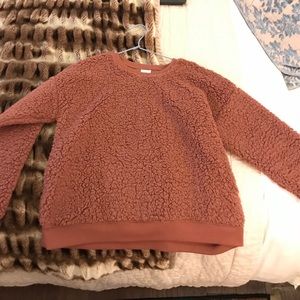 Brown Sherpa Mohair sweatshirt / cozy sleep top